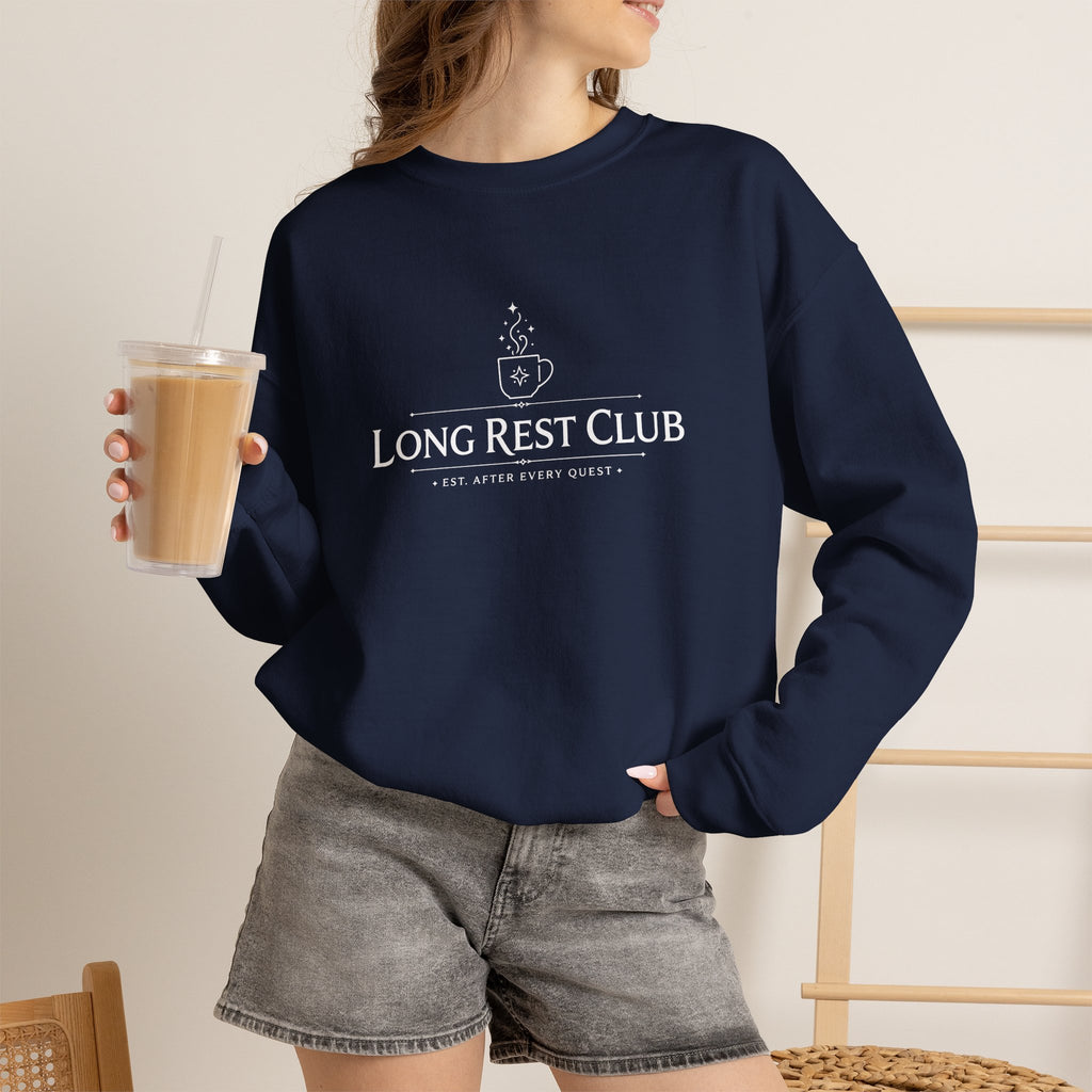Long Rest Club – Est. After Every Quest | Fantasy RPG Sweatshirt