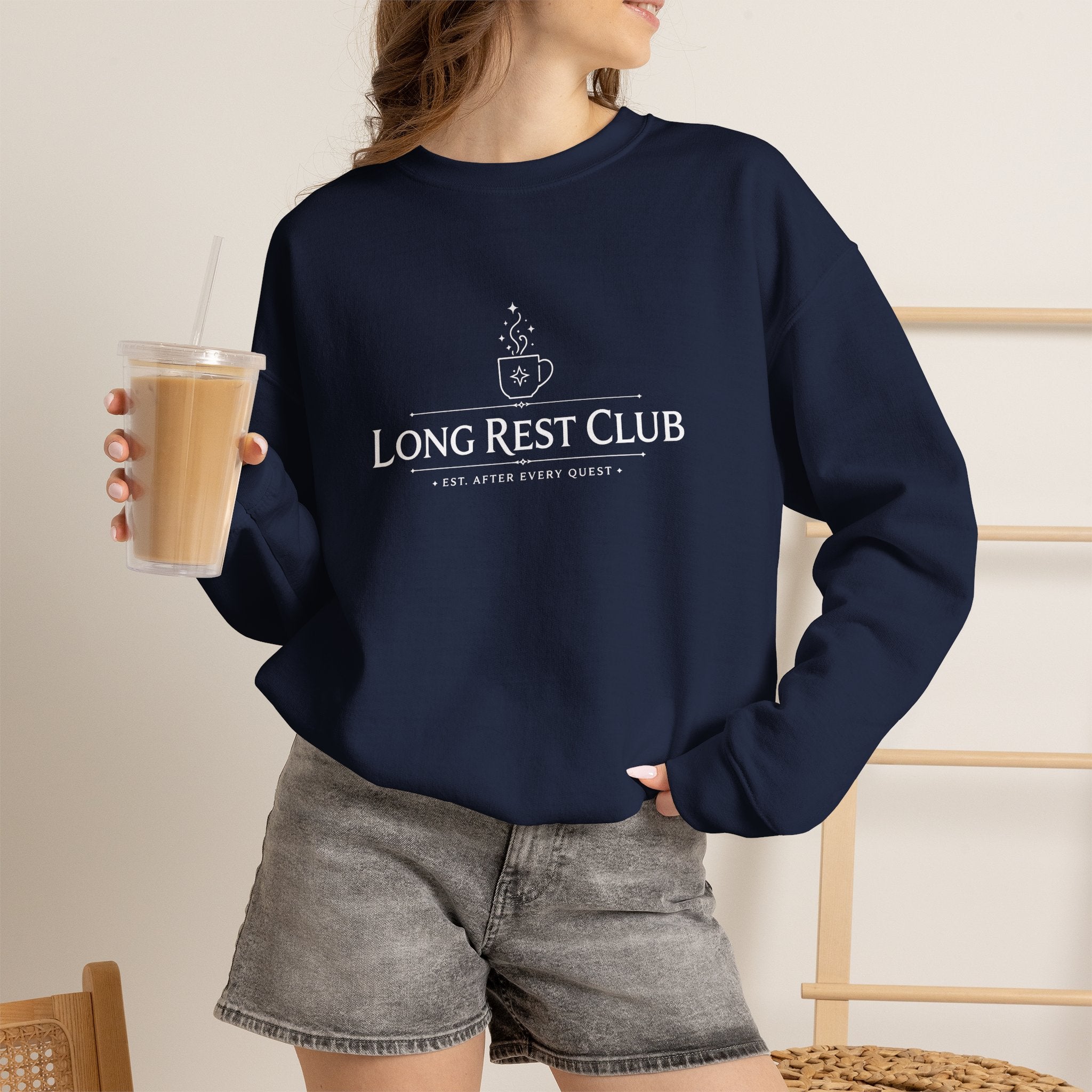Long Rest Club – Est. After Every Quest | Fantasy RPG Sweatshirt