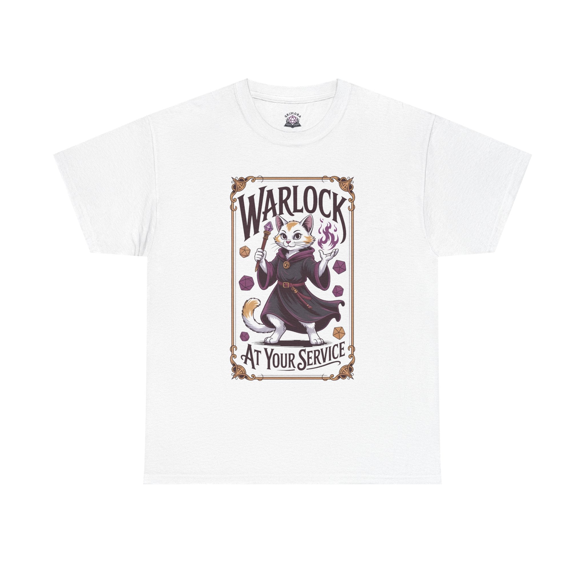 Warlock Cat at Your Serivece D&D T-shirt | Cat Lover RPG Gift