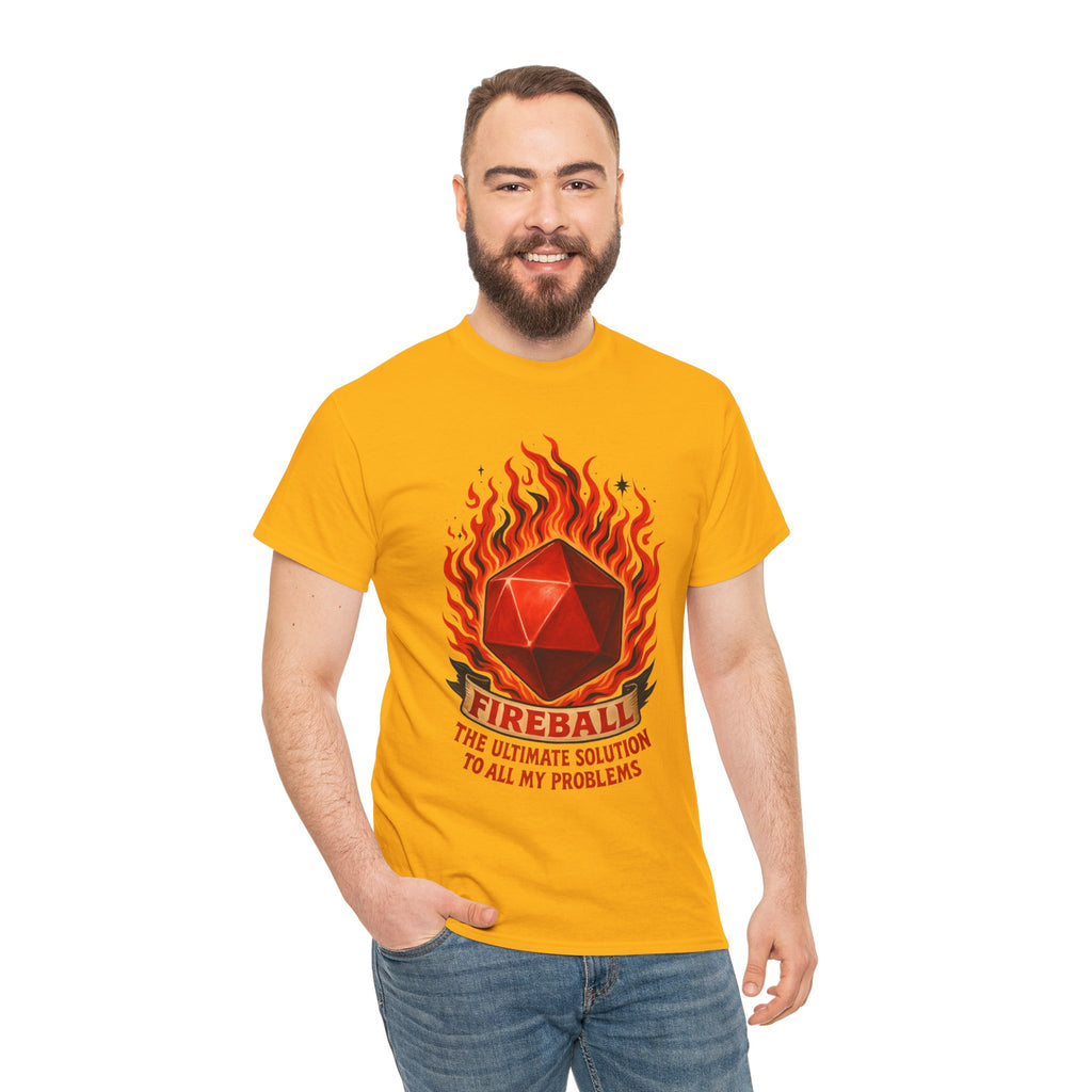 Fireball – The Ultimate Solution to All My Problems| Funny RPG T-shirt