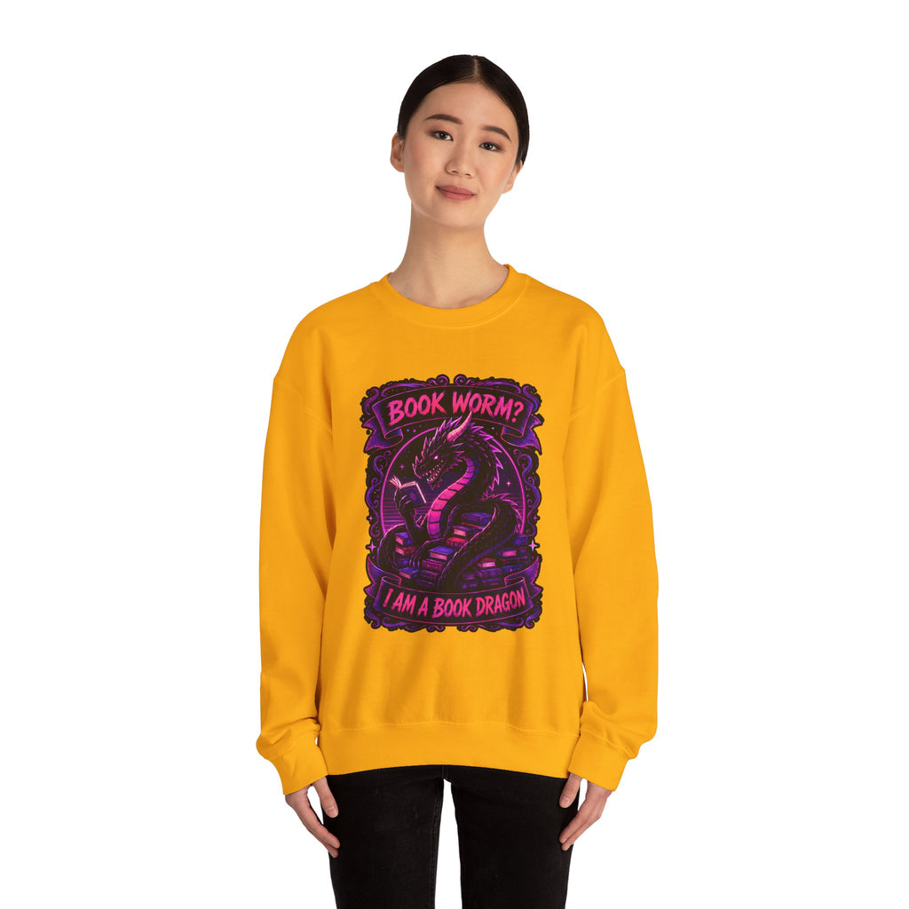 Book Worm? I Am a Book Dragon, Fantasy Reader Sweatshirt