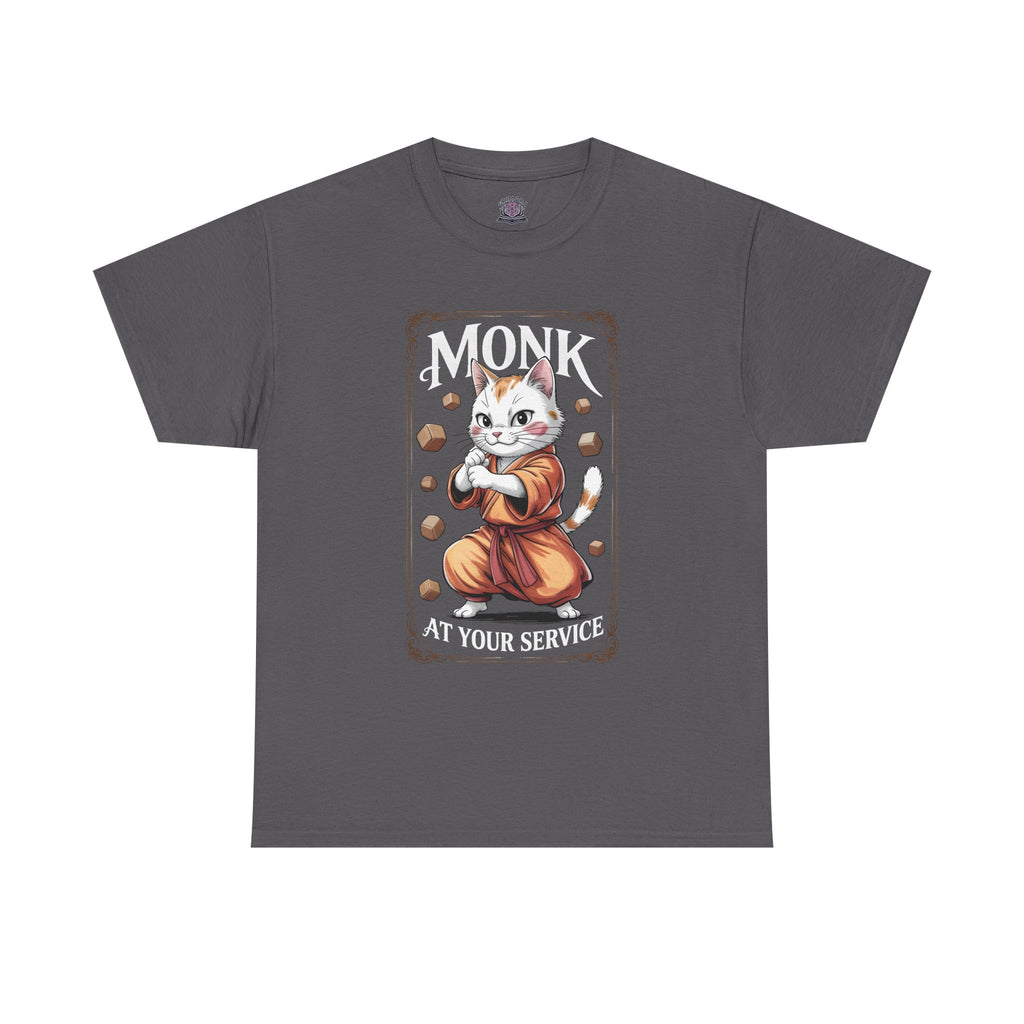 Monk Cat at Your Service D&D T-shirt | Cat Lover RPG Gift