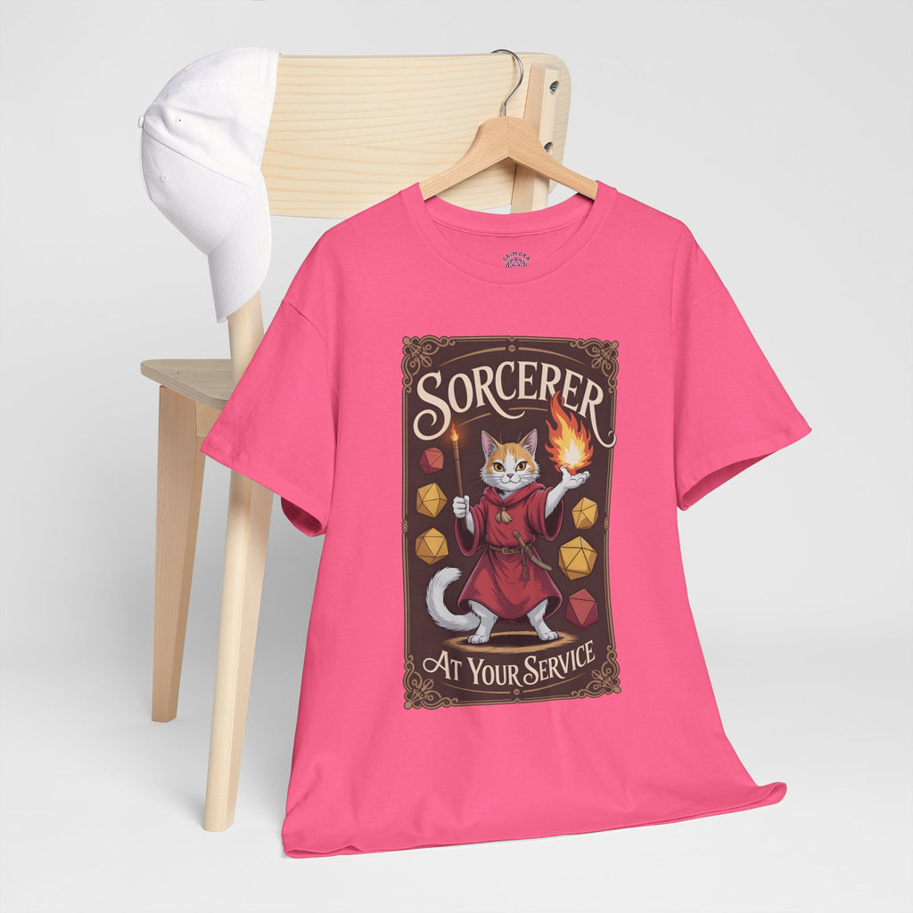 Sorcerer Cat at Your Service D&D T-shirt | Cat Lover RPG Gift