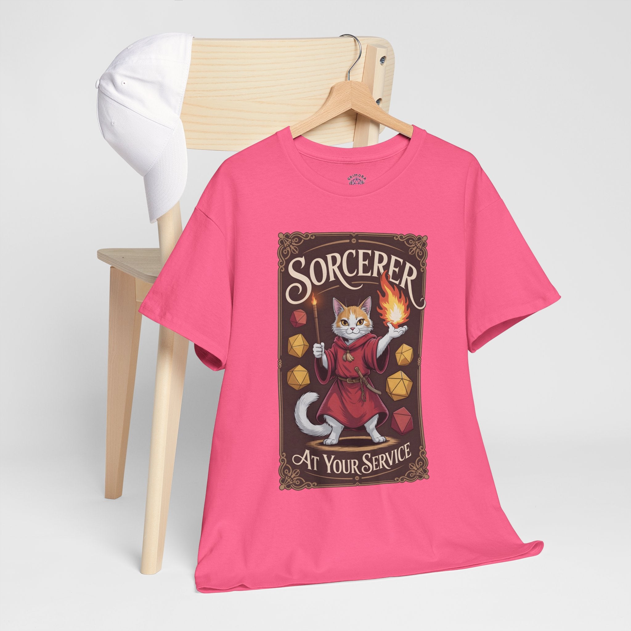 Sorcerer Cat at Your Service D&D T-shirt | Cat Lover RPG Gift