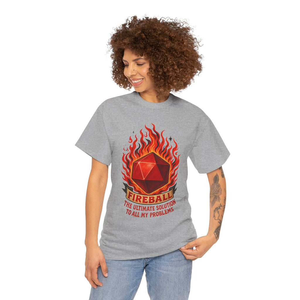 Fireball – The Ultimate Solution to All My Problems| Funny RPG T-shirt
