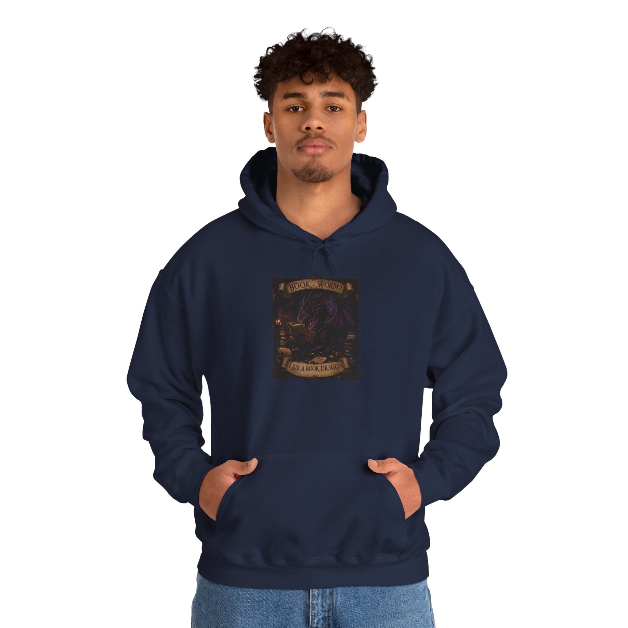 Book Worm? I Am a Book Dragon, Fantasy Reader Hoodie