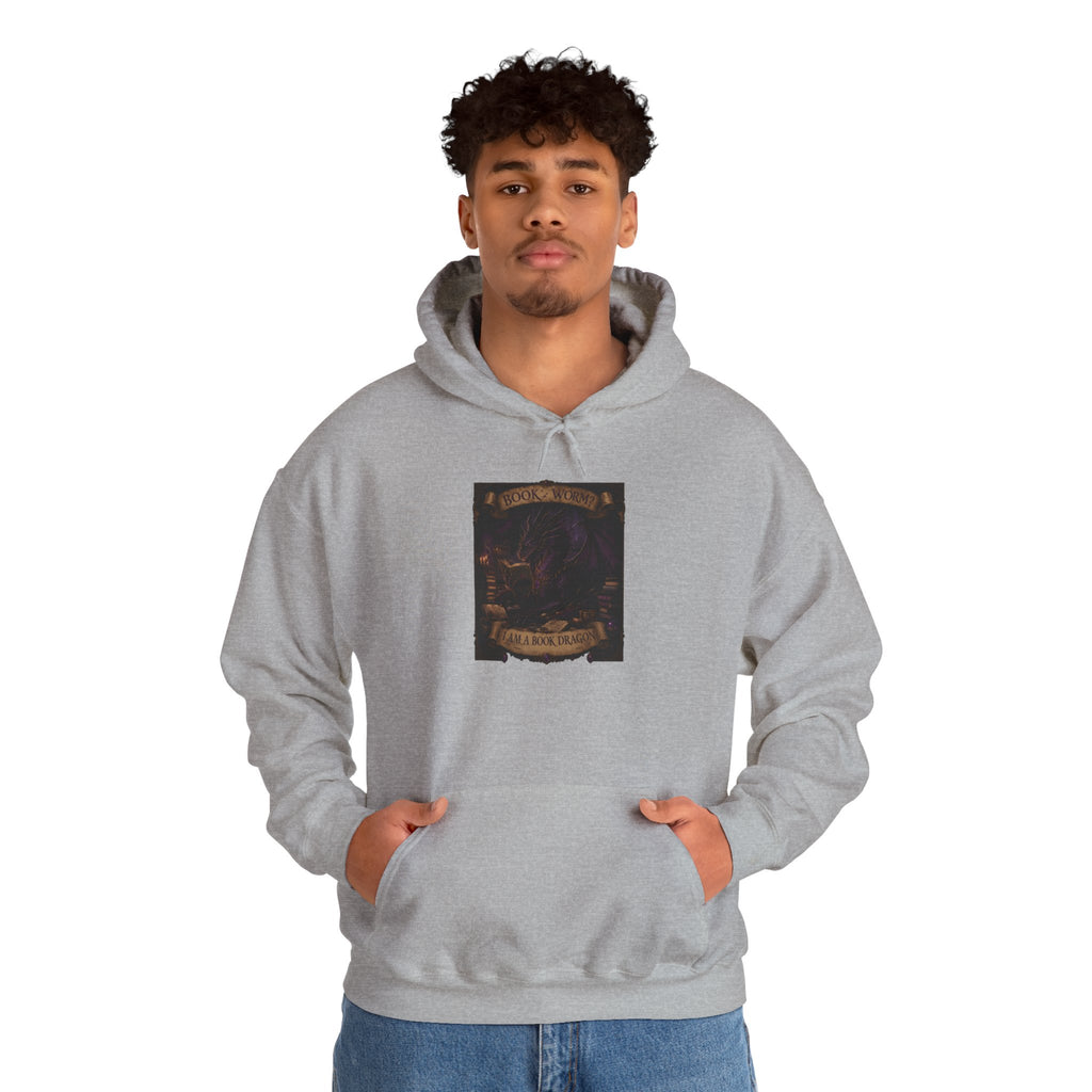 Book Worm? I Am a Book Dragon, Fantasy Reader Hoodie