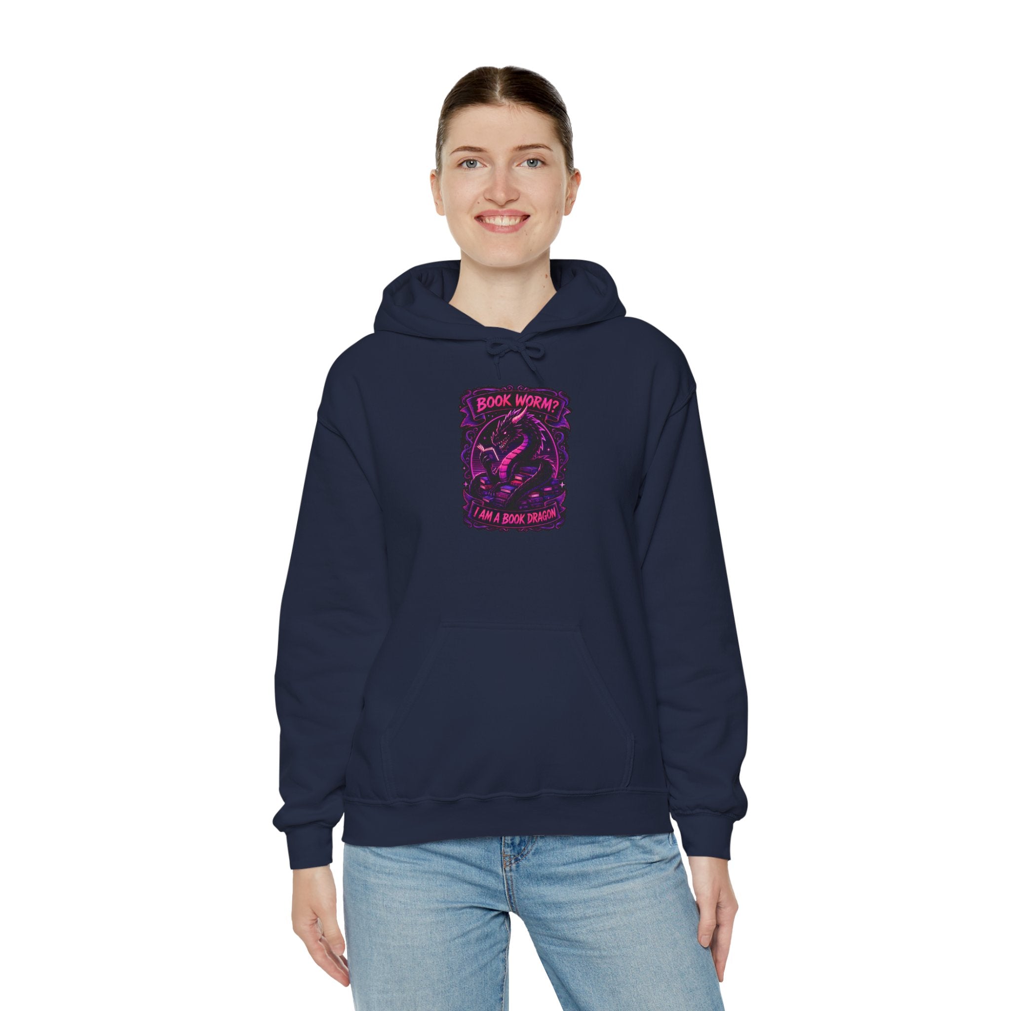 Book Worm? I Am a Book Dragon, Fantasy Reader Hoodie