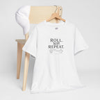 Roll. Sip. Repeat. | Tabletop RPG Coffee T-shirt | Dice & Coffee Lover T-shirt