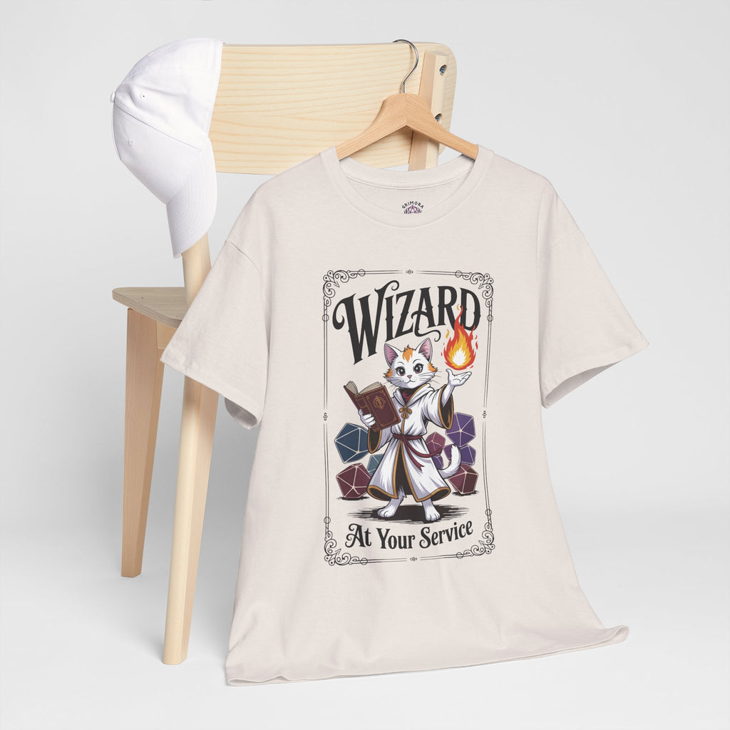 Wizard Cat at Your Serivece D&D T-shirt | Cat Lover RPG Gift
