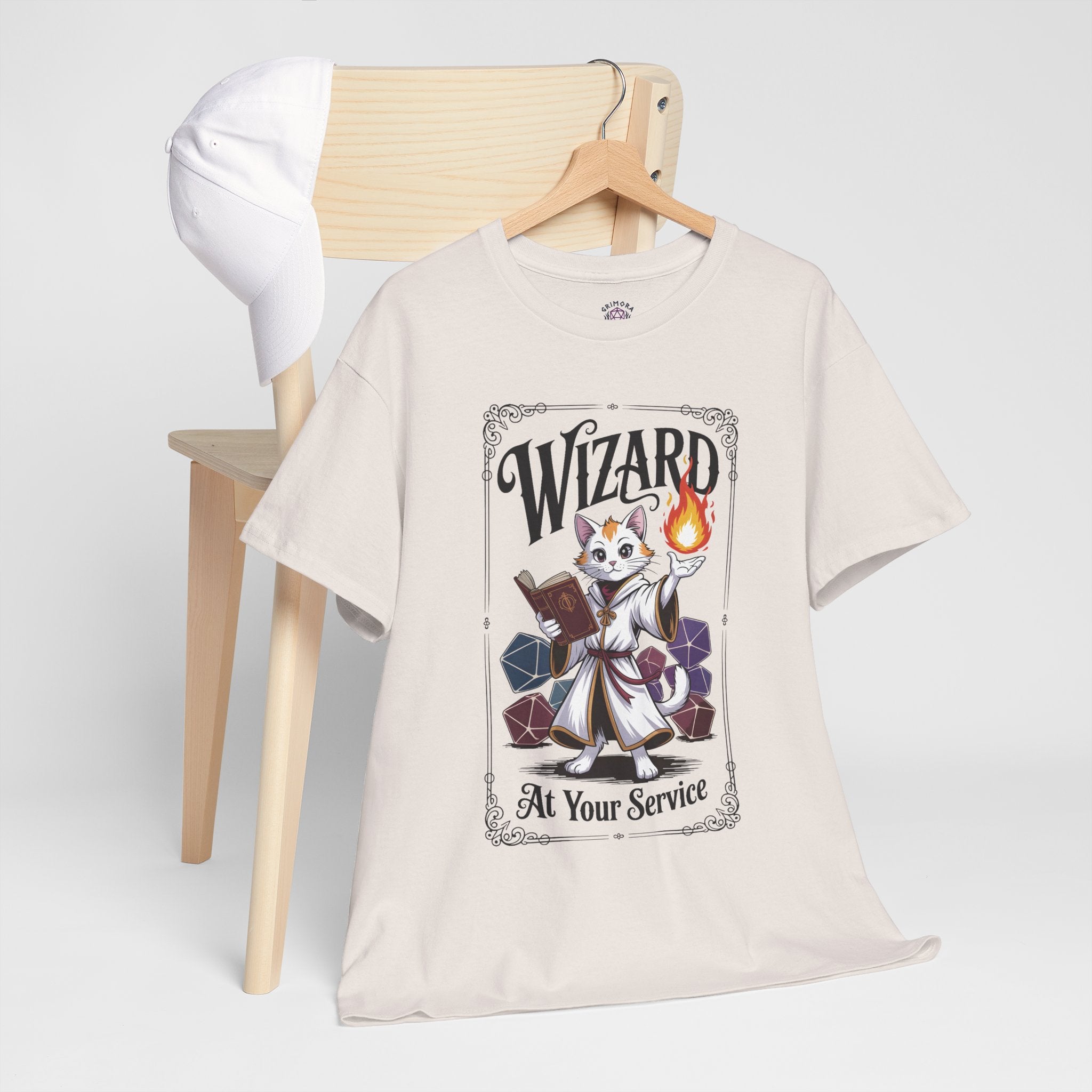 Wizard Cat at Your Serivece D&D T-shirt | Cat Lover RPG Gift