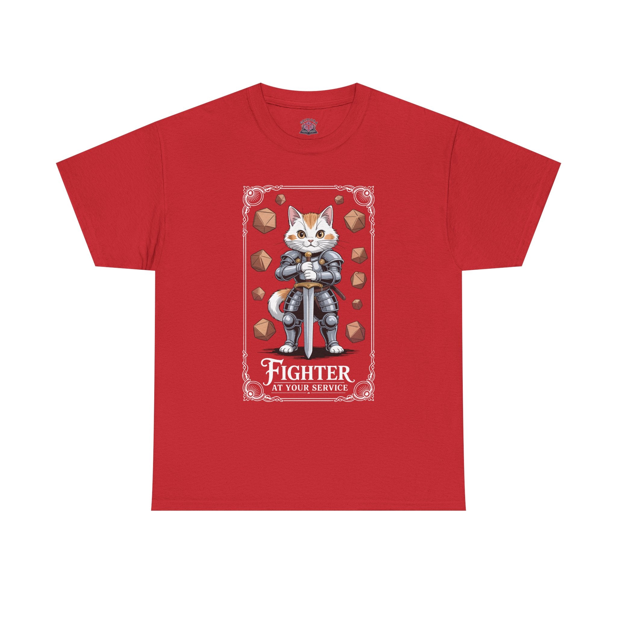 Fighter Cat at Your Service D&D T-shirt | Cat Lover RPG Gift