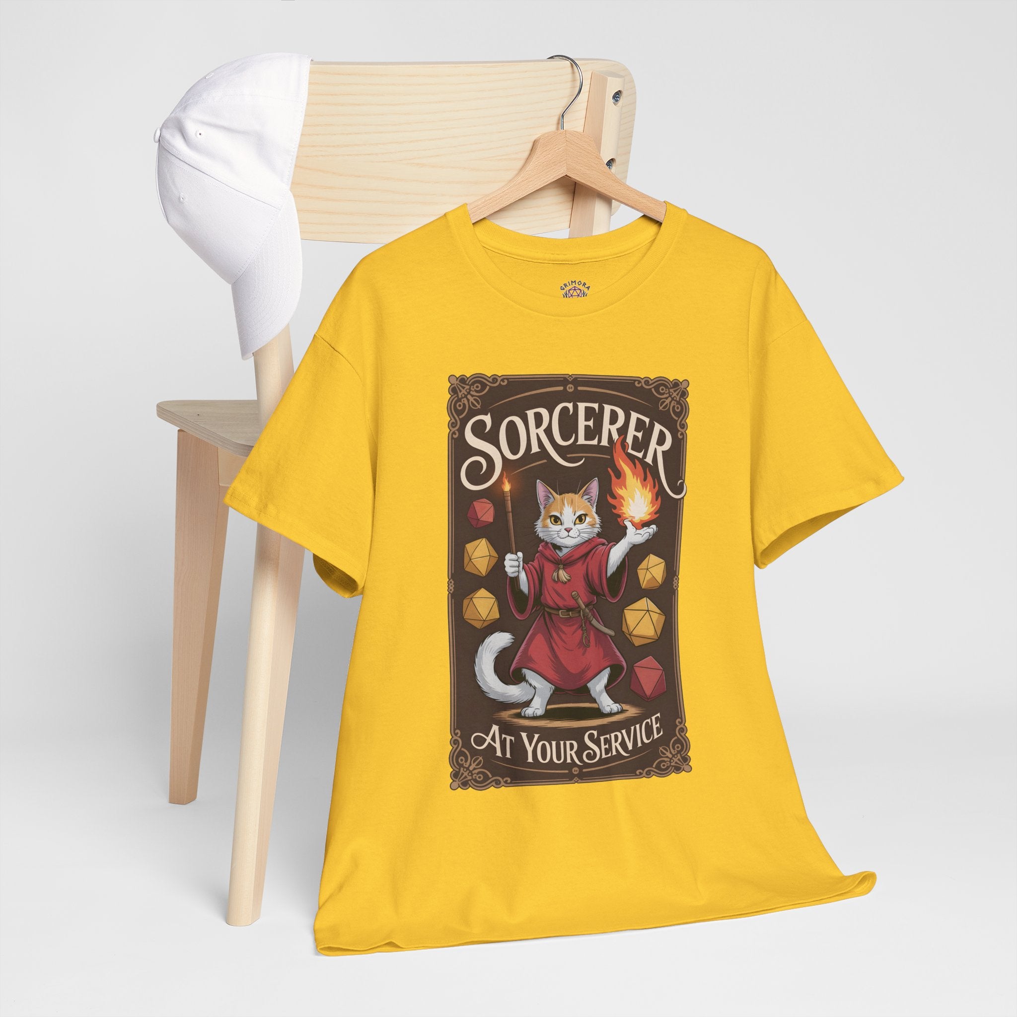 Sorcerer Cat at Your Service D&D T-shirt | Cat Lover RPG Gift