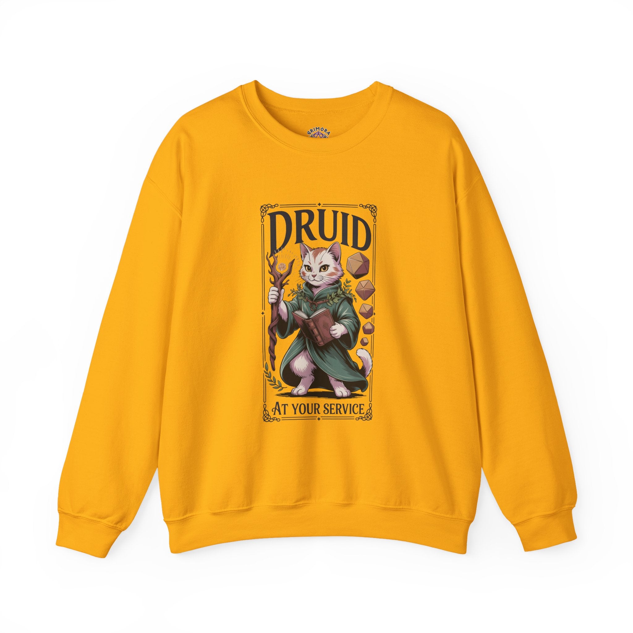 Druid Cat at Your Serivece D&D Sweatshirt | Cat Lover RPG Gift