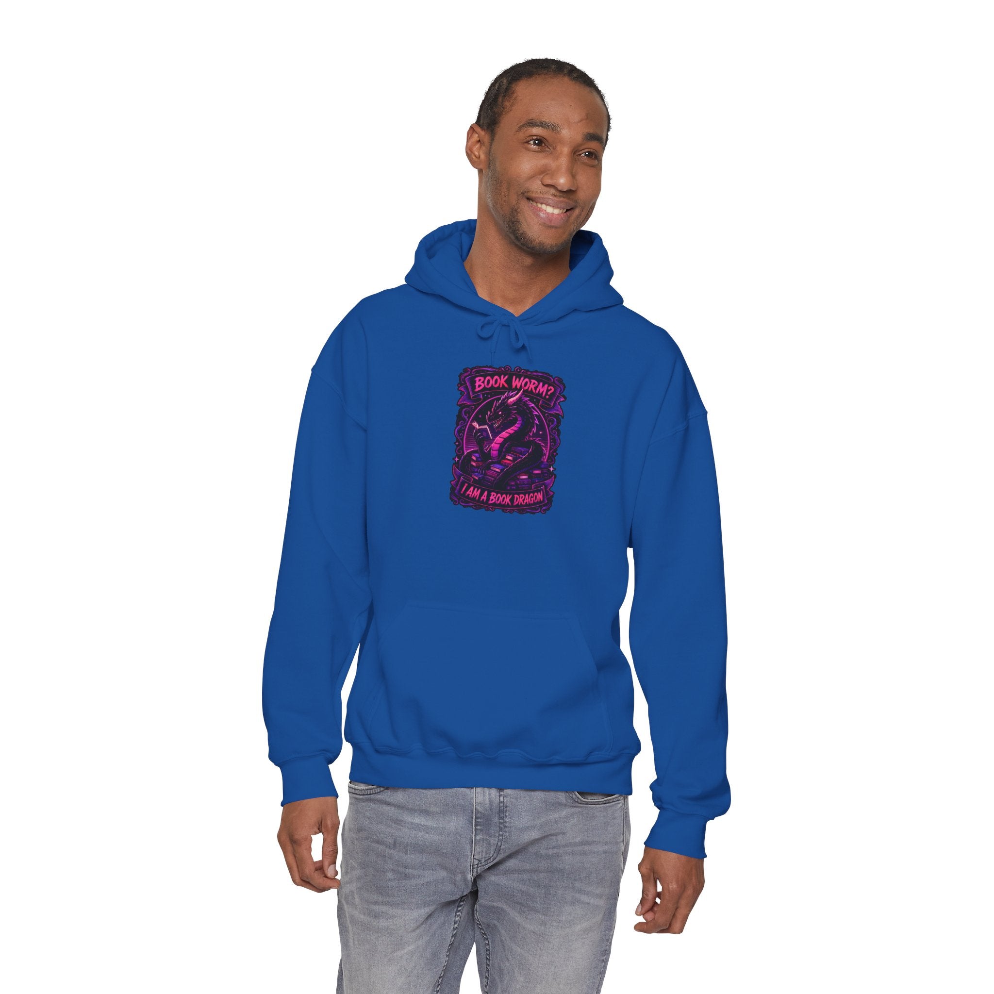 Book Worm? I Am a Book Dragon, Fantasy Reader Hoodie