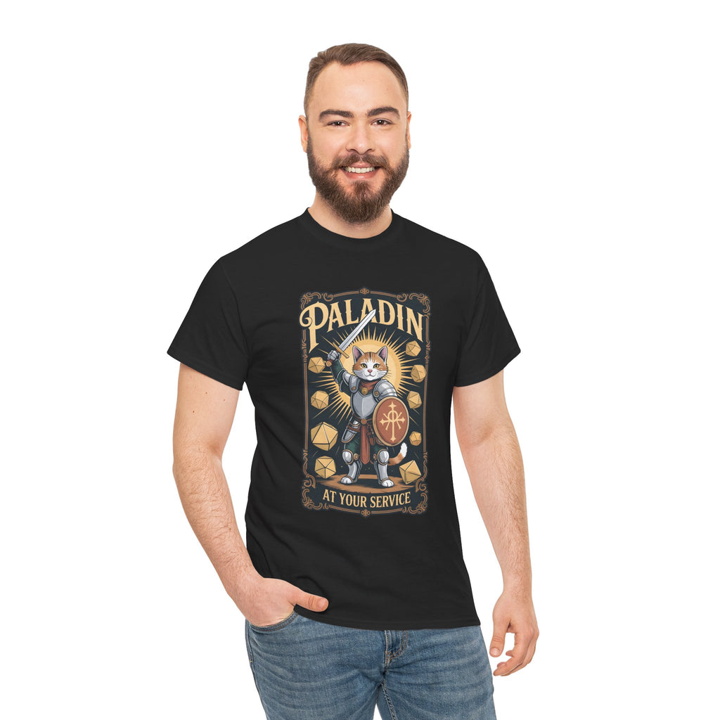 Paladin Cat at Your Service D&D T-shirt | Cat Lover RPG Gift