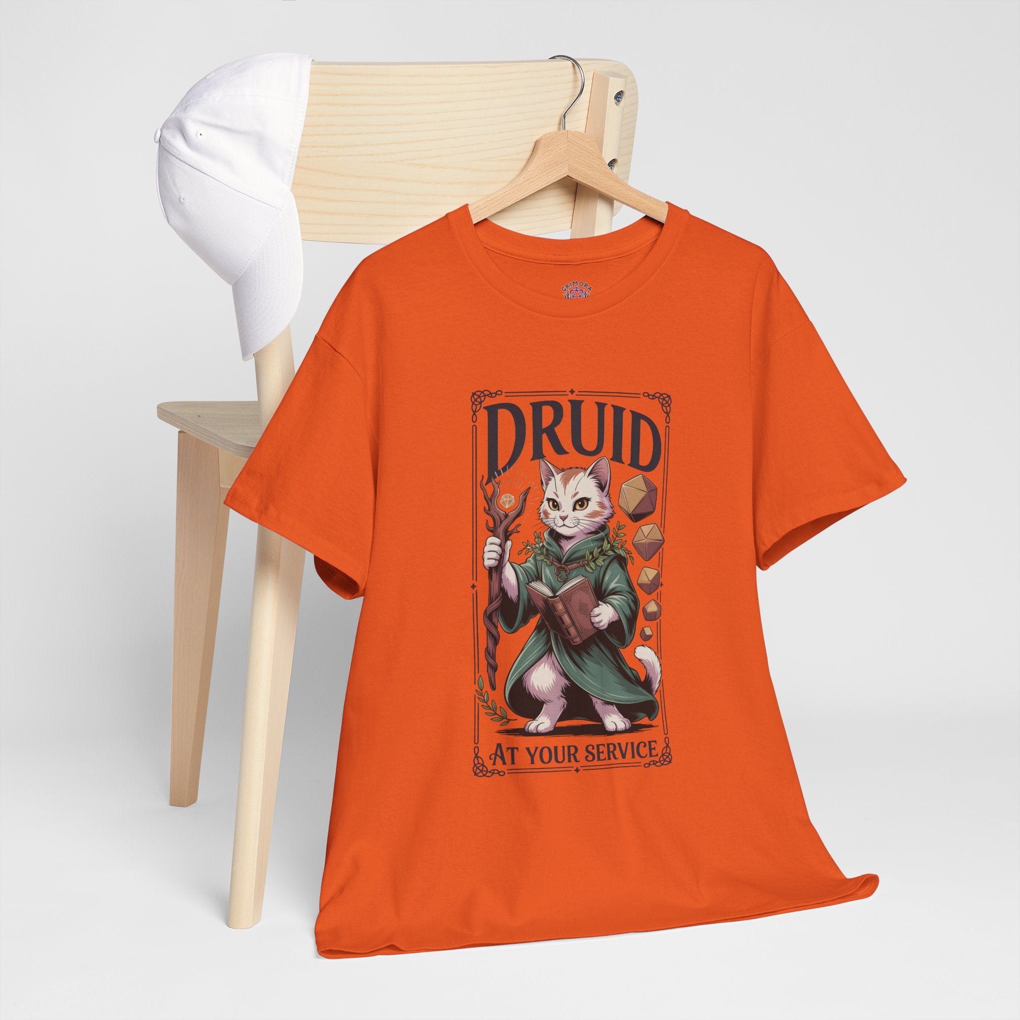Druid Cat at Your Serivece D&D T-shirt | Cat Lover RPG Gift