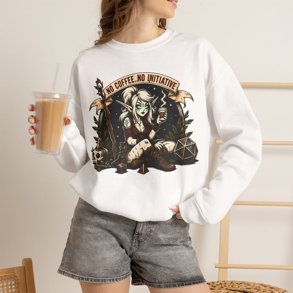 No Coffee, No Initiative | Fantasy RPG Sweatshirt