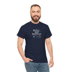 Roll. Sip. Repeat. | Tabletop RPG Coffee T-shirt | Dice & Coffee Lover T-shirt