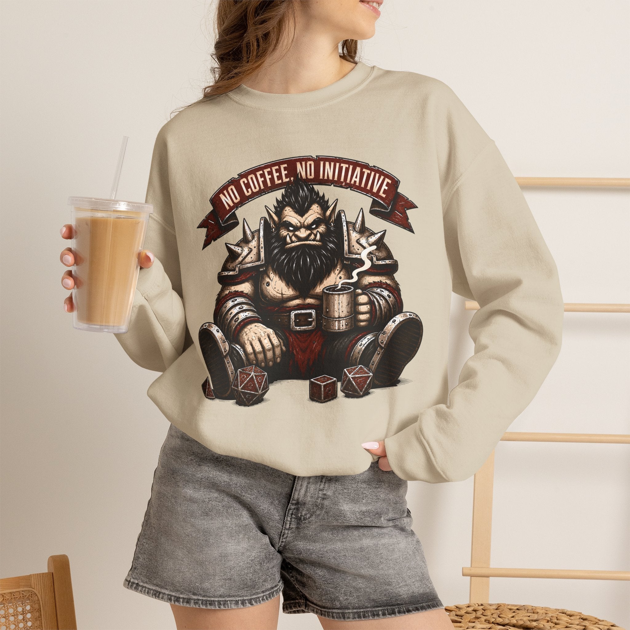 No Coffee, No Initiative | Fantasy RPG Sweatshirt