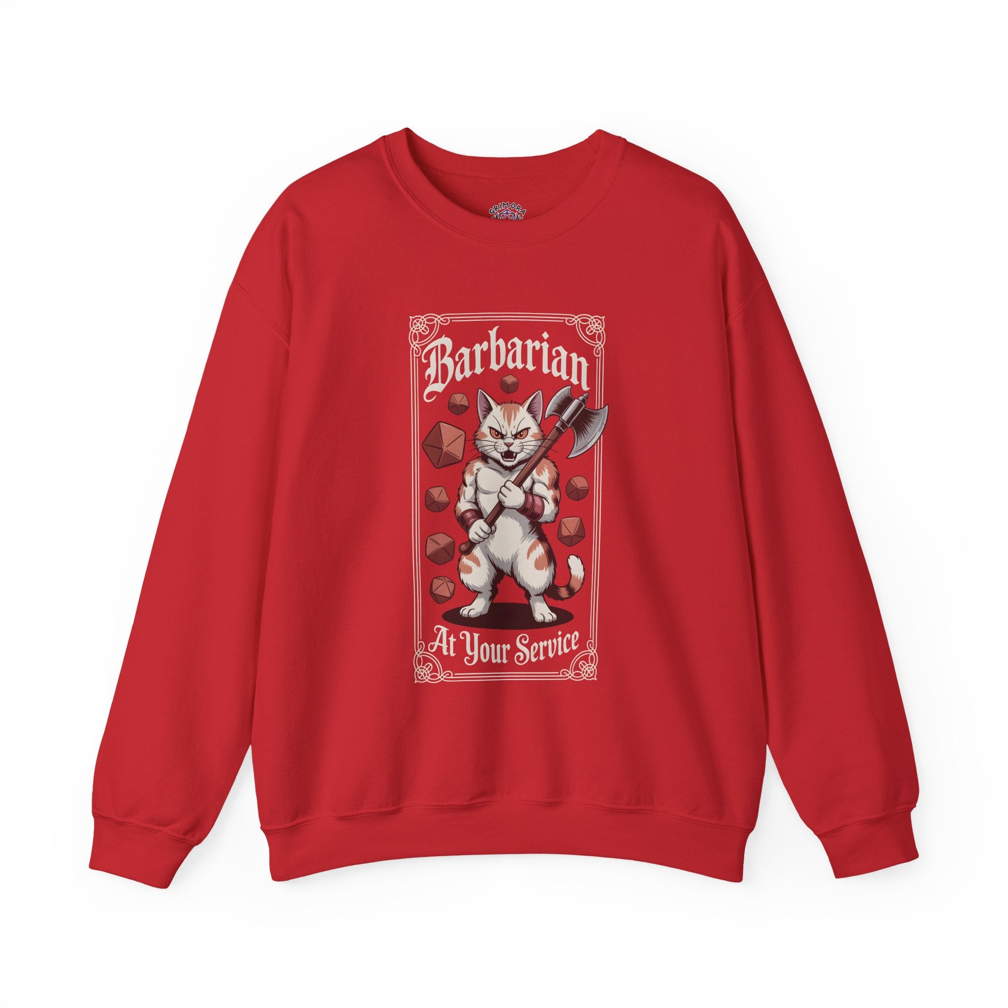 Barbarian Cat at Your Serivece D&D Sweatshirt | Cat Lover RPG Gift