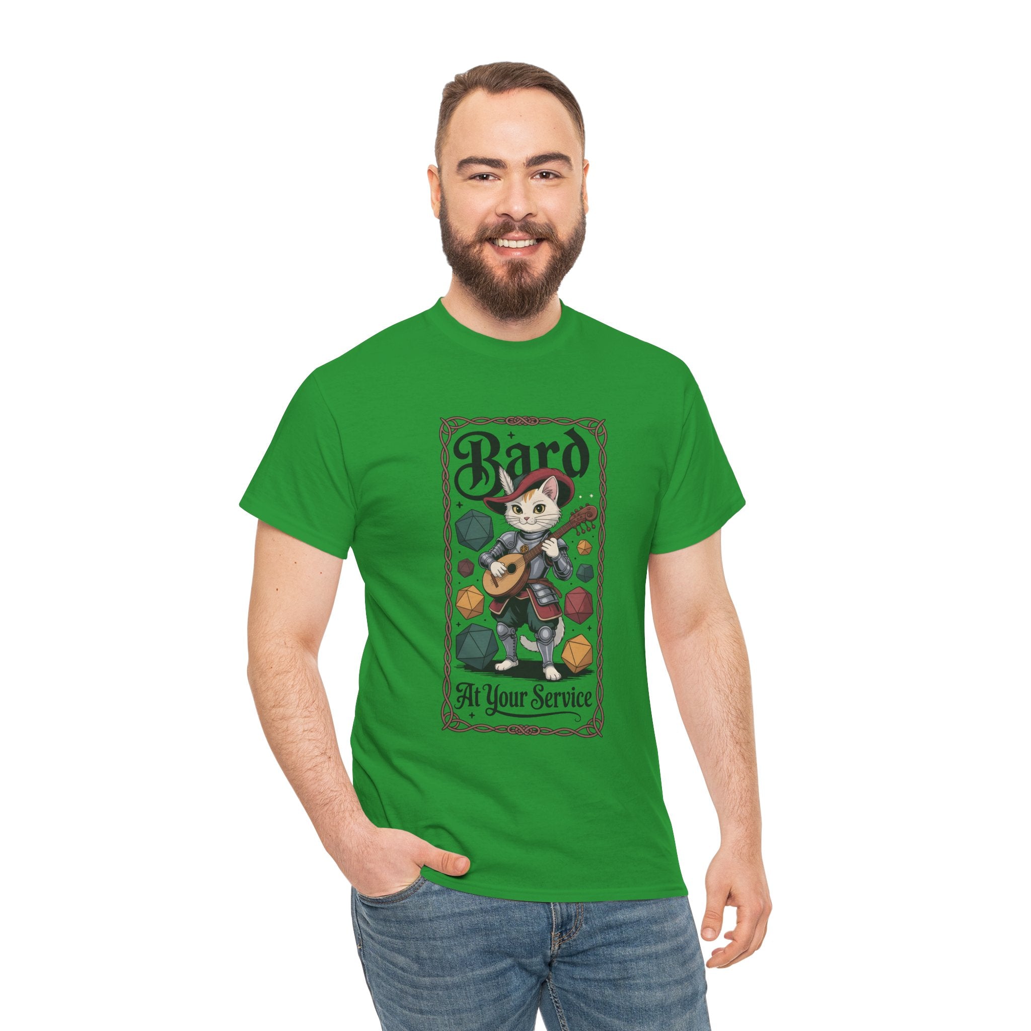 Bard Cat at Your Serivece D&D T-shirt | Cat Lover RPG Gift