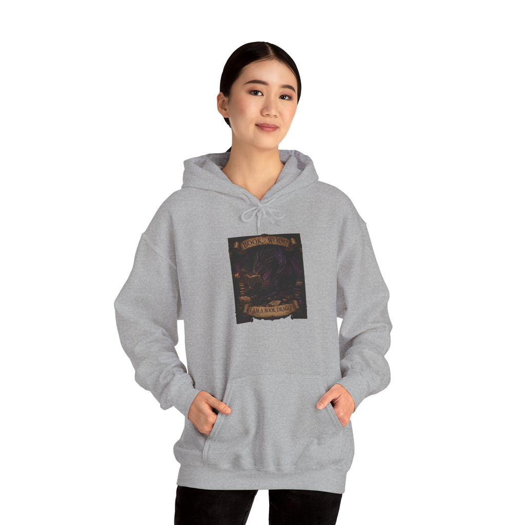 Book Worm? I Am a Book Dragon, Fantasy Reader Hoodie