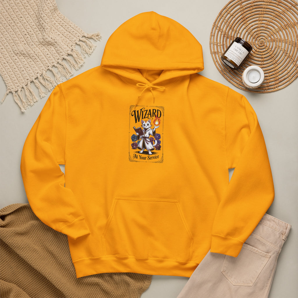 Wizard Cat at Your Serivece D&D Hoodie | Cat Lover RPG Gift