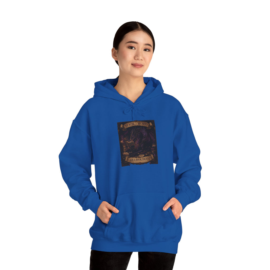 Book Worm? I Am a Book Dragon, Fantasy Reader Hoodie