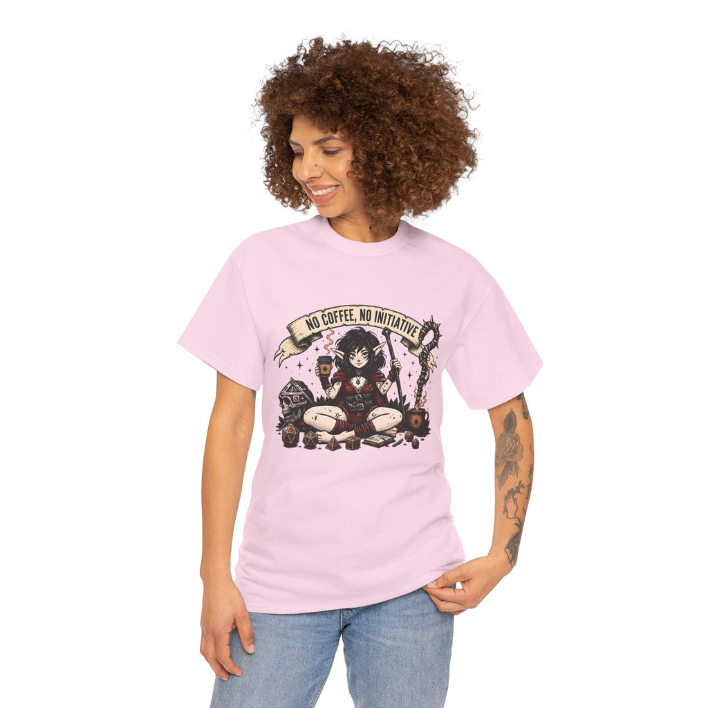 No Coffee, No Initiative | Fantasy RPG T-shirt