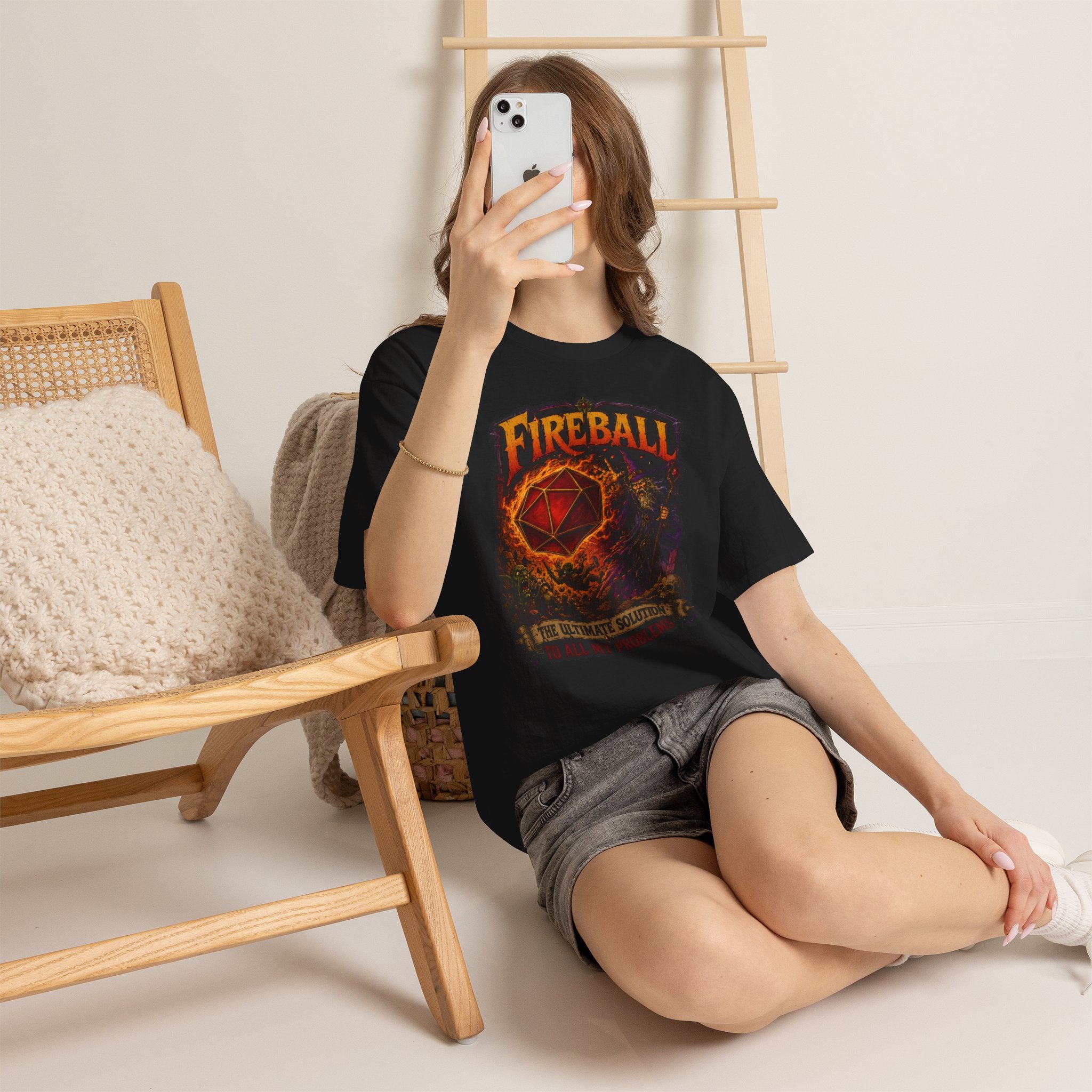 Fireball – The Ultimate Solution to All My Problems| Funny RPG T-shirt