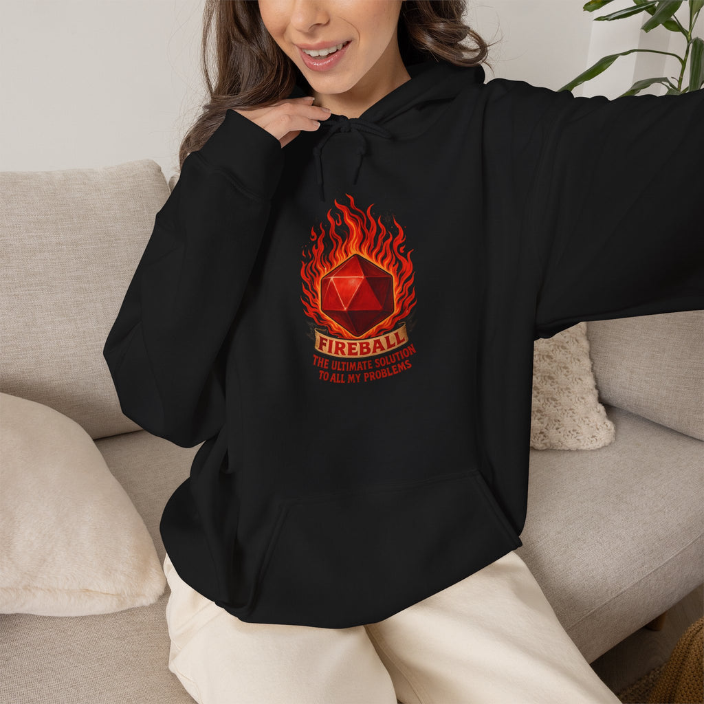 Fireball – The Ultimate Solution to All My Problems| Funny RPG Hoodie