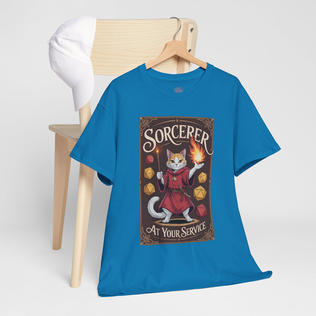 Sorcerer Cat at Your Service D&D T-shirt | Cat Lover RPG Gift