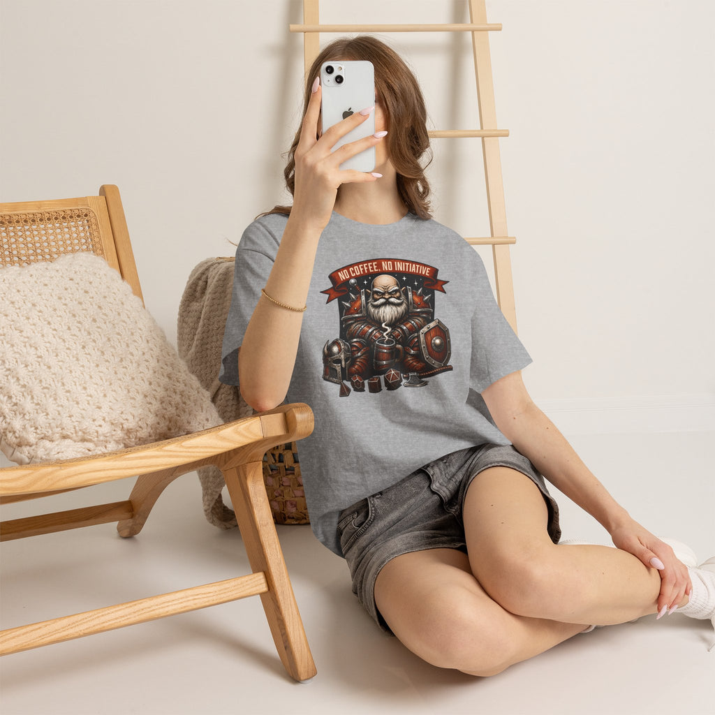No Coffee, No Initiative | Fantasy RPG T-shirt