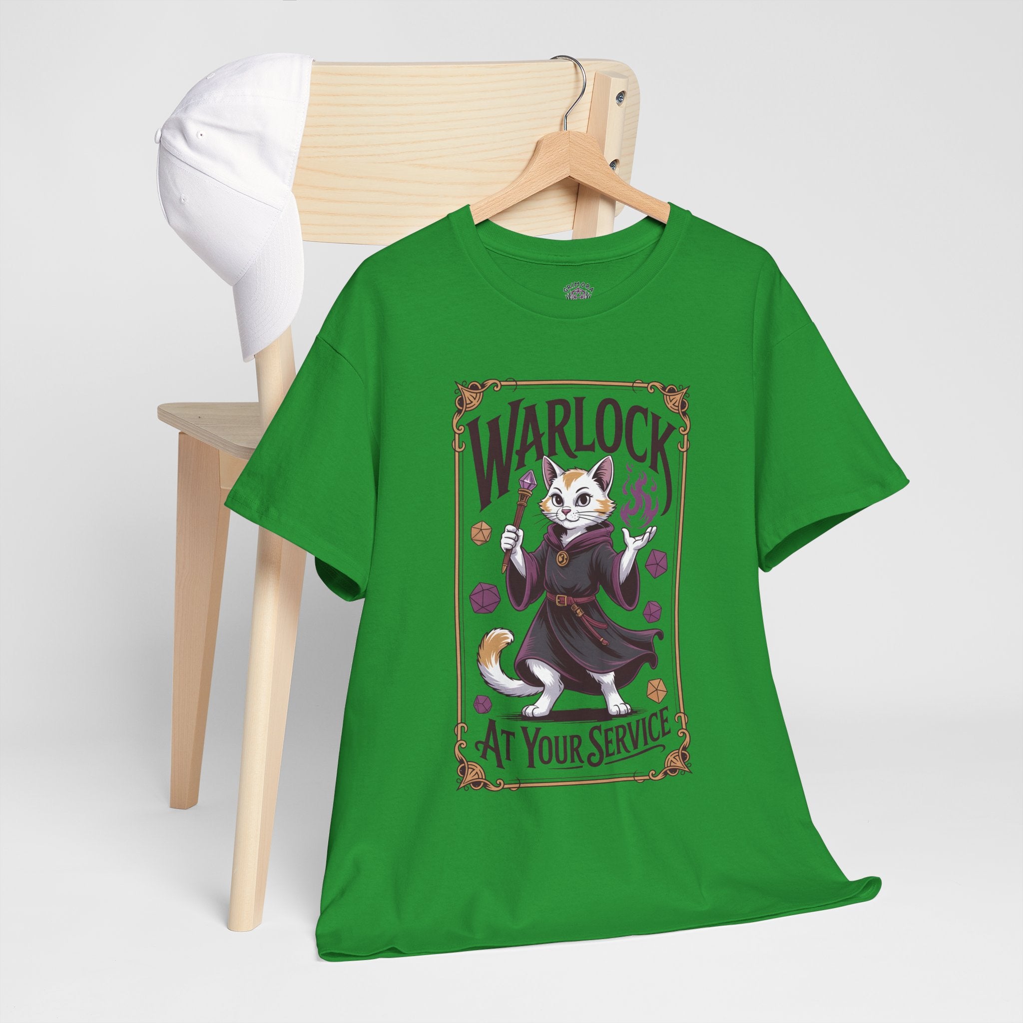 Warlock Cat at Your Serivece D&D T-shirt | Cat Lover RPG Gift