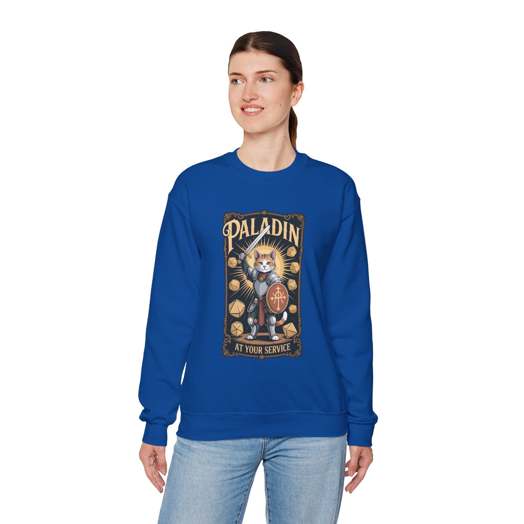 Paladin Cat at Your Service D&D Sweatshirt | Cat Lover RPG Gift
