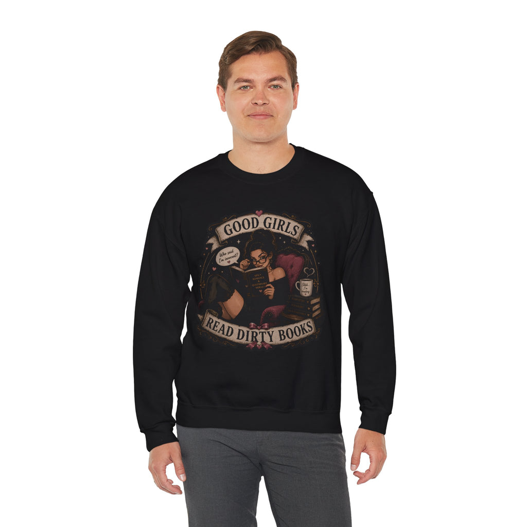Good Girls Read Dirty Books Sweatshirt | Cat Lover RPG Gift