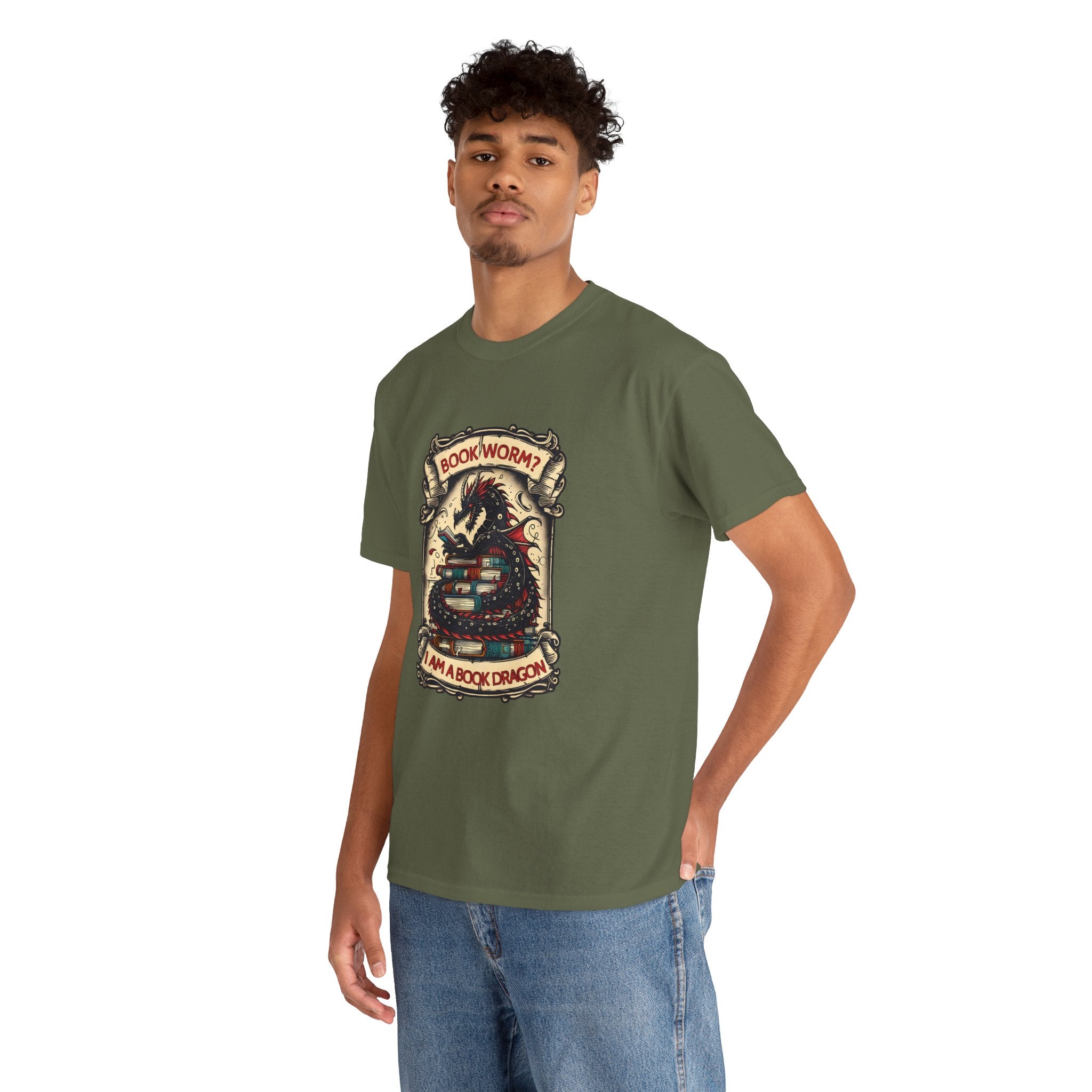 Book Worm? I Am a Book Dragon, Fantasy Reader T-shirt