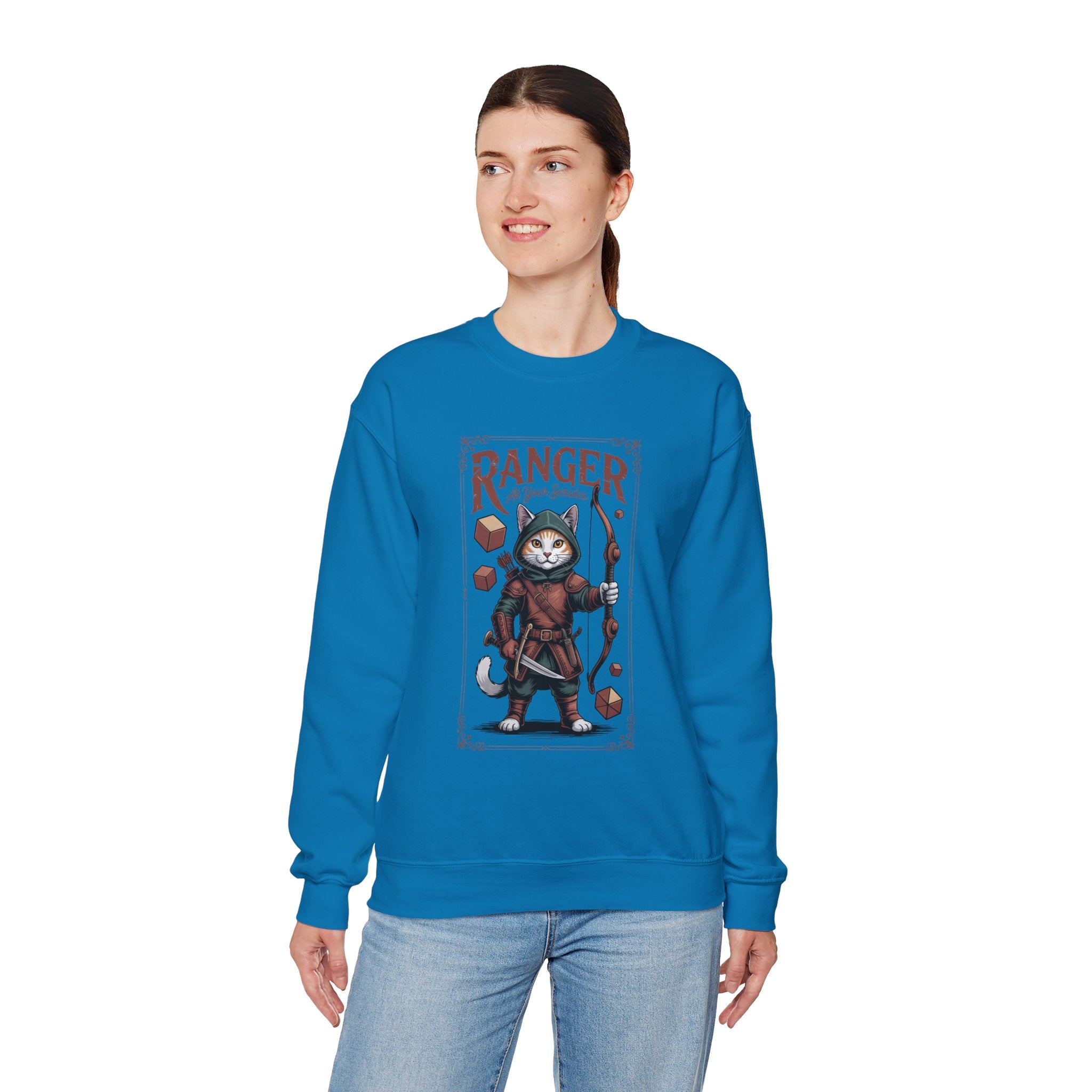 Ranger Cat at Your Serivece D&D Sweatshirt | Cat Lover RPG Gift