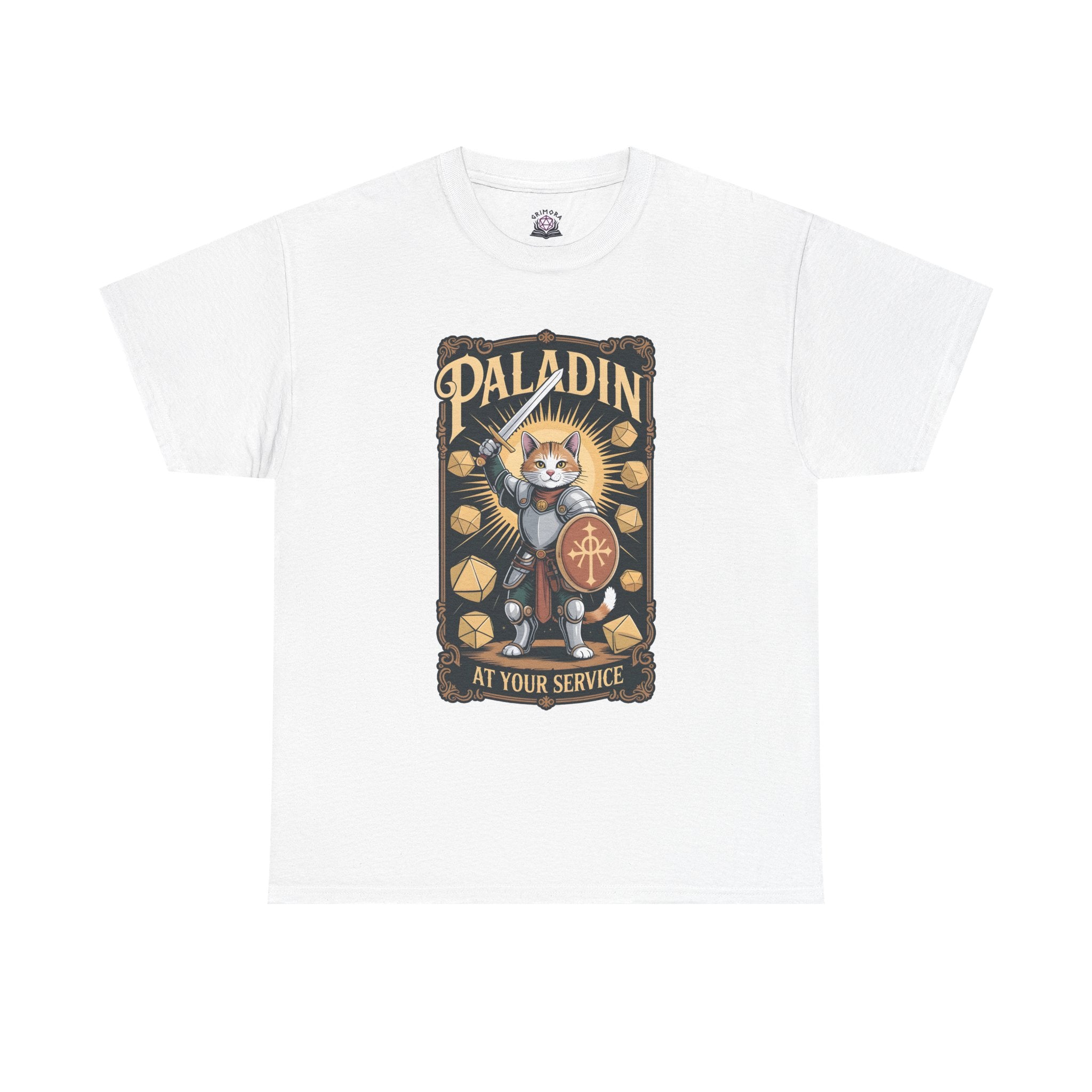 Paladin Cat at Your Service D&D T-shirt | Cat Lover RPG Gift