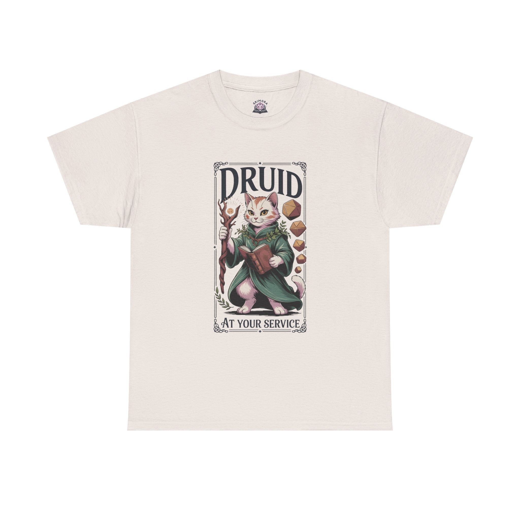 Druid Cat at Your Serivece D&D T-shirt | Cat Lover RPG Gift