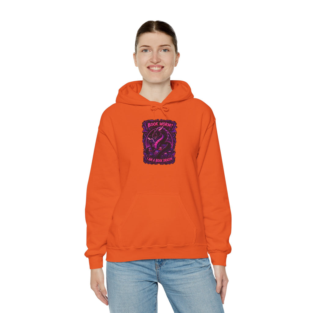 Book Worm? I Am a Book Dragon, Fantasy Reader Hoodie