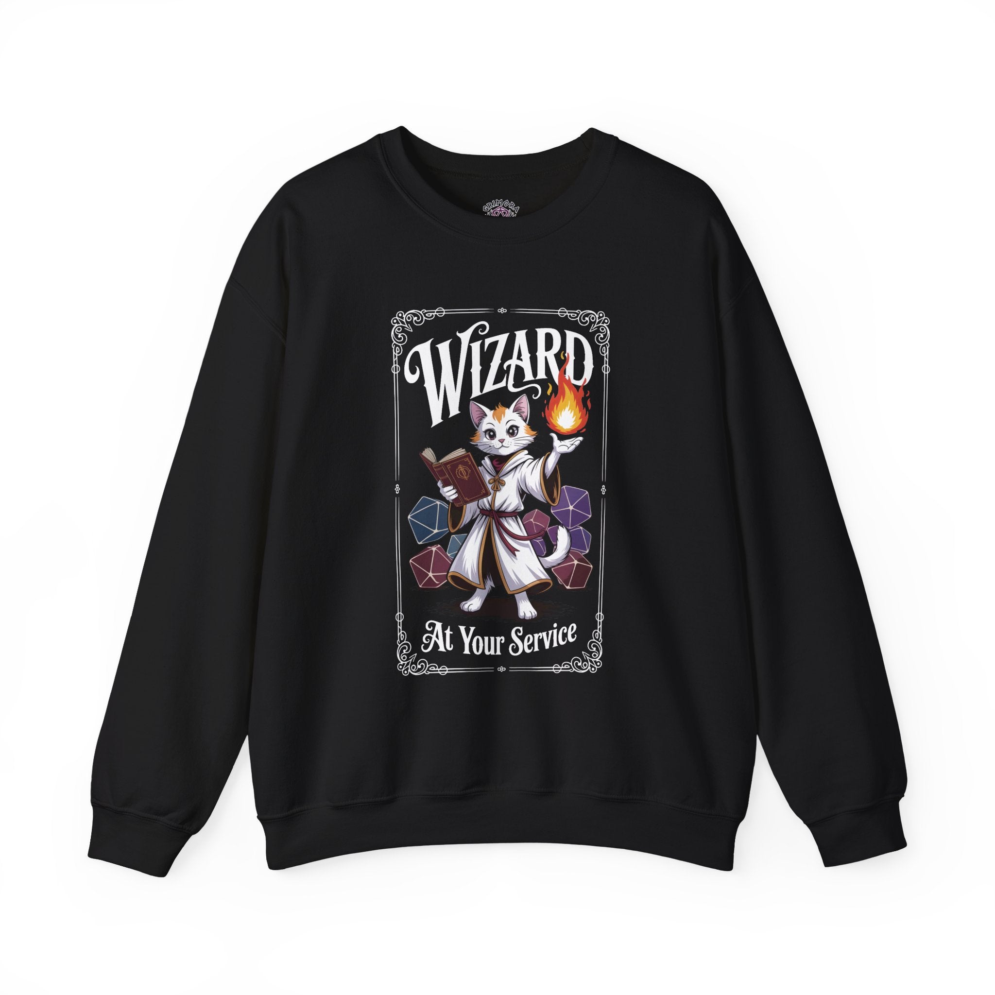 Wizard Cat at Your Serivece D&D Sweatshirt | Cat Lover RPG Gift