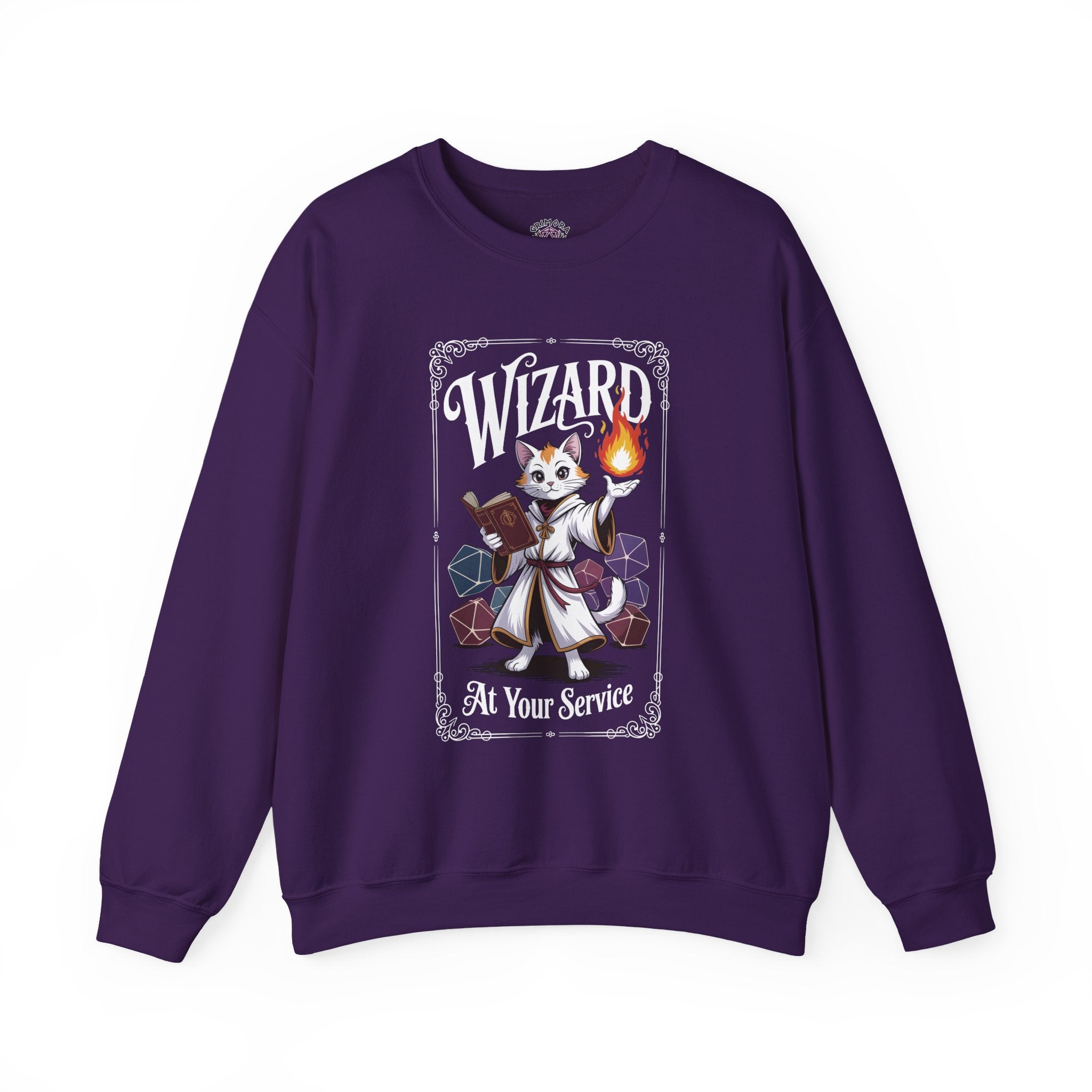 Wizard Cat at Your Serivece D&D Sweatshirt | Cat Lover RPG Gift