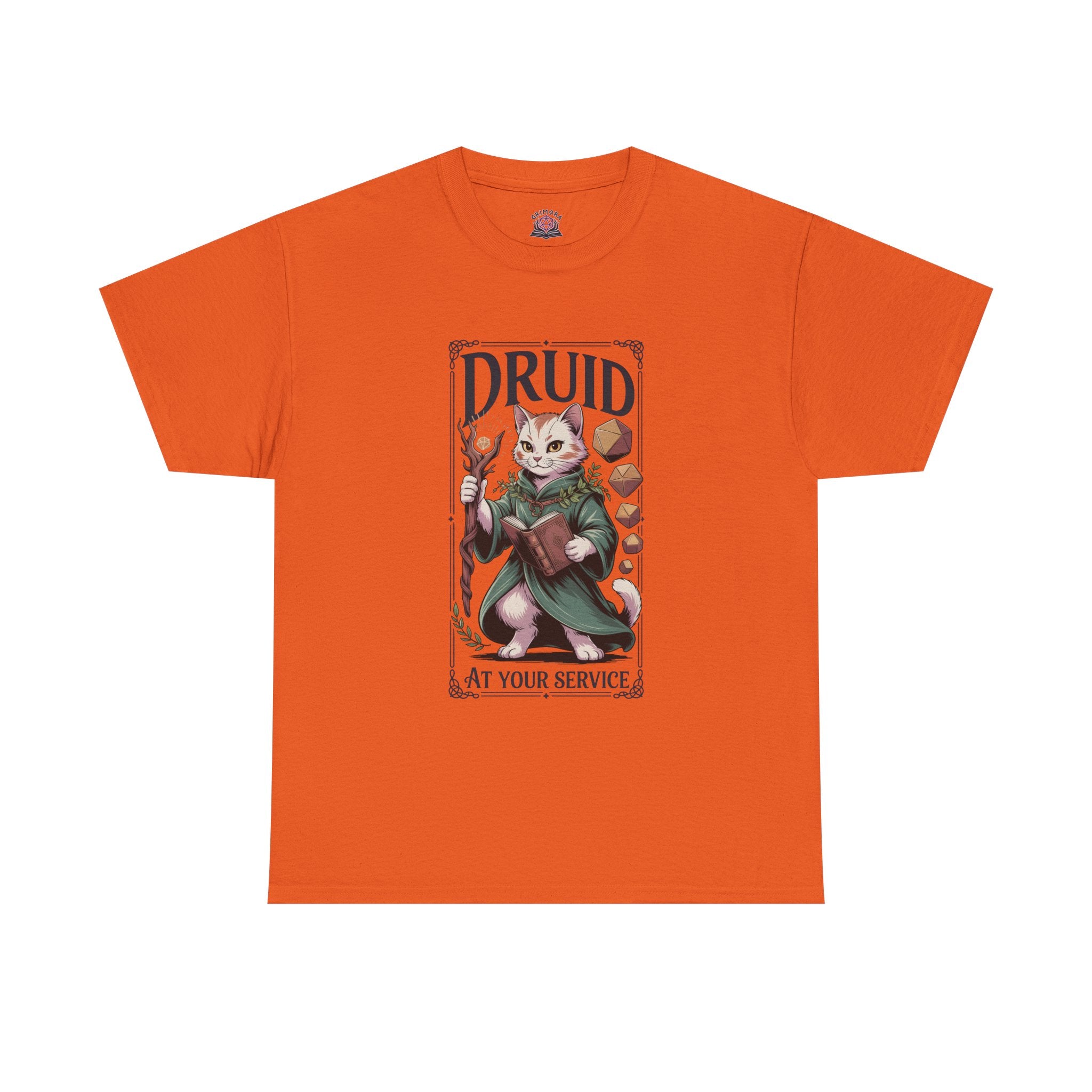 Druid Cat at Your Serivece D&D T-shirt | Cat Lover RPG Gift
