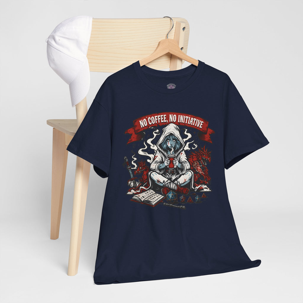 No Coffee, No Initiative | Fantasy RPG T-shirt