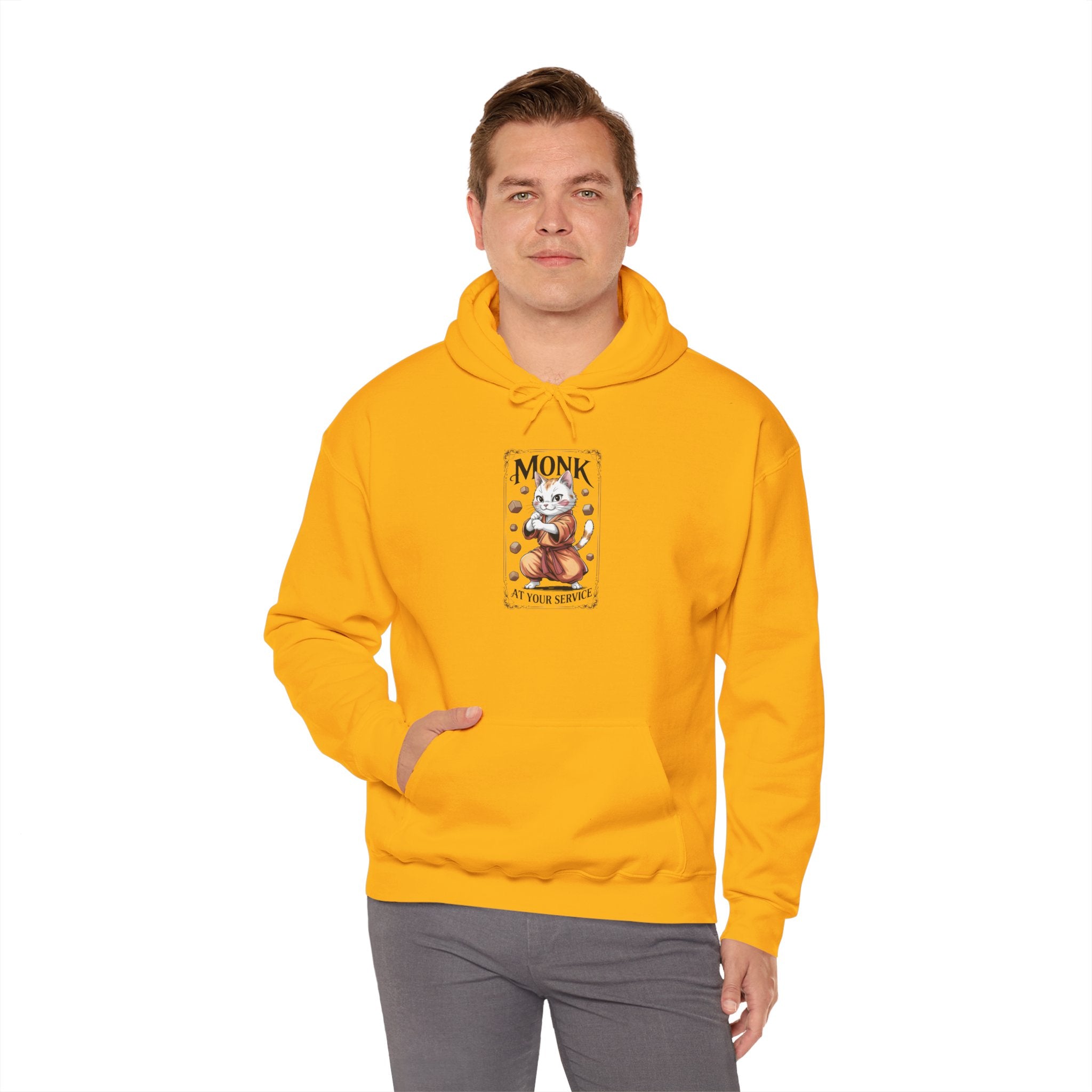 Monk Cat at Your Service D&D Hoodie | Cat Lover RPG Gift