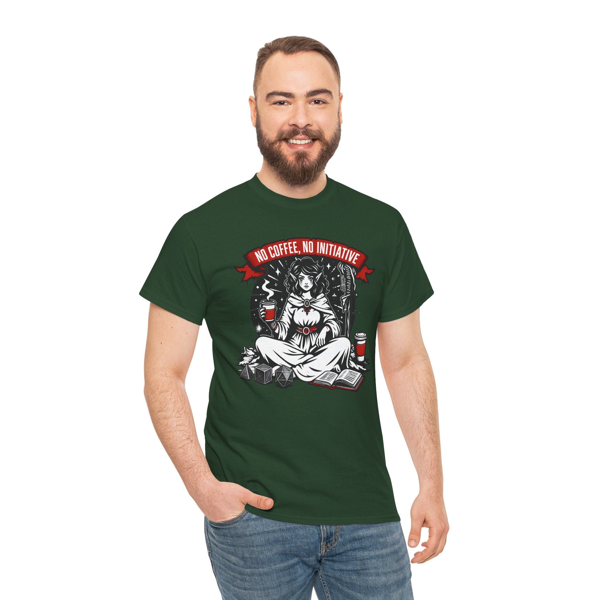 No Coffee, No Initiative | Fantasy RPG T-shirt