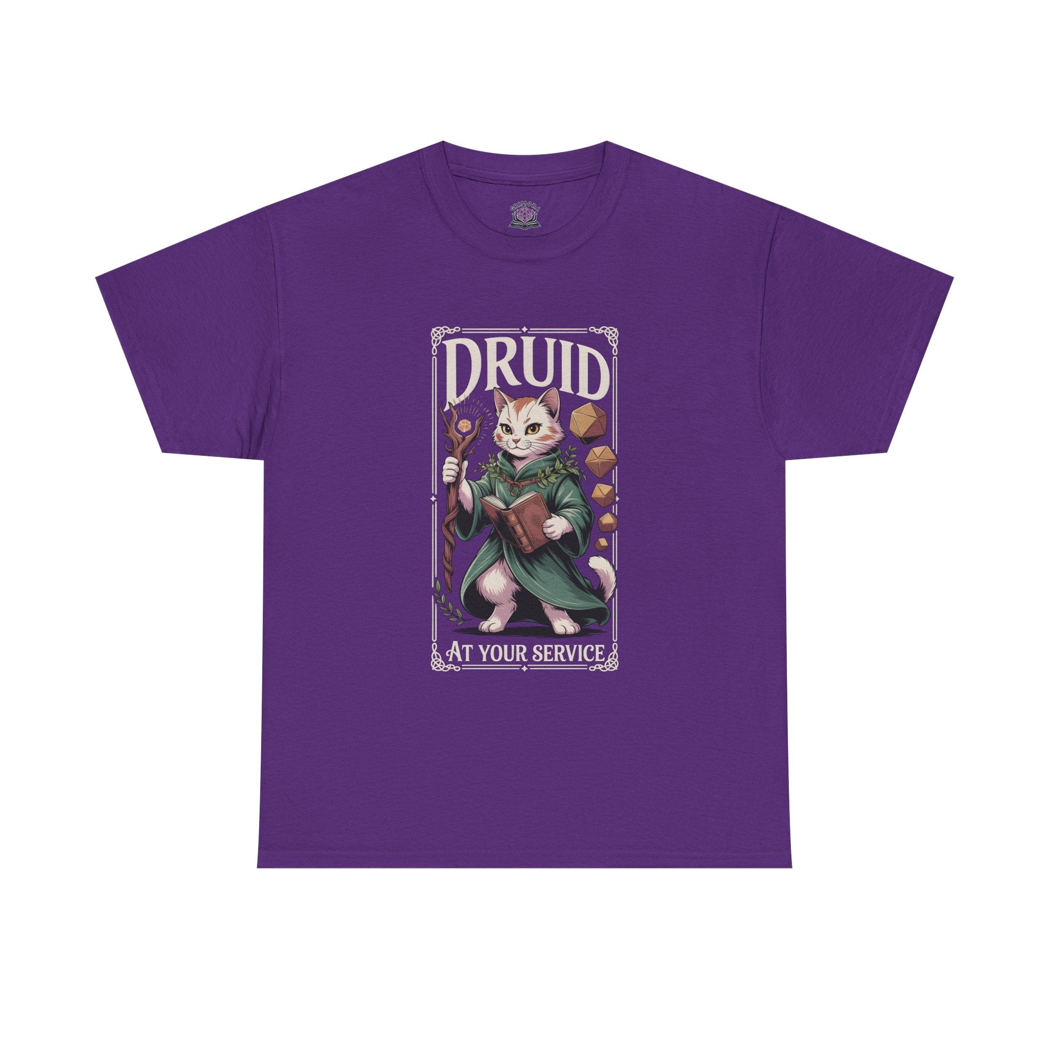 Druid Cat at Your Serivece D&D T-shirt | Cat Lover RPG Gift