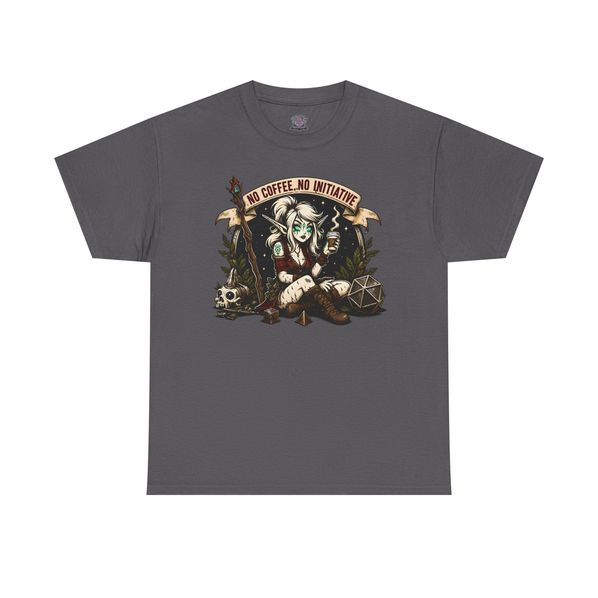 No Coffee, No Initiative | Fantasy RPG T-shirt